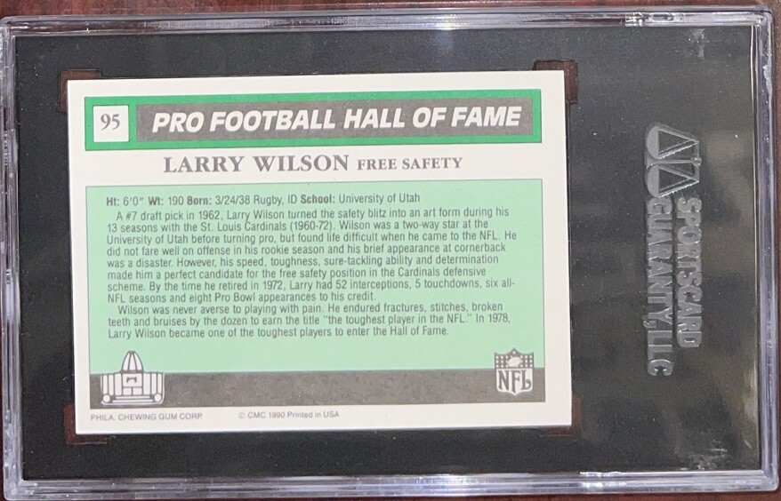 1990 Swell Greats Larry Wilson Signed AUTO CARD #95 SGC AUTHENTIC Cardinals