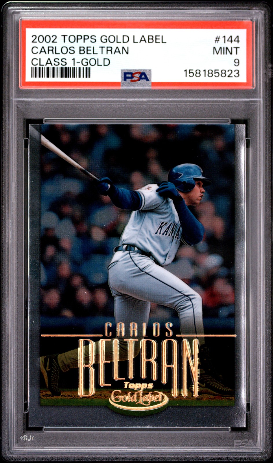 2002 Topps Gold Label Class 1 #144 Carlos Beltran Class 1-Gold PSA 9