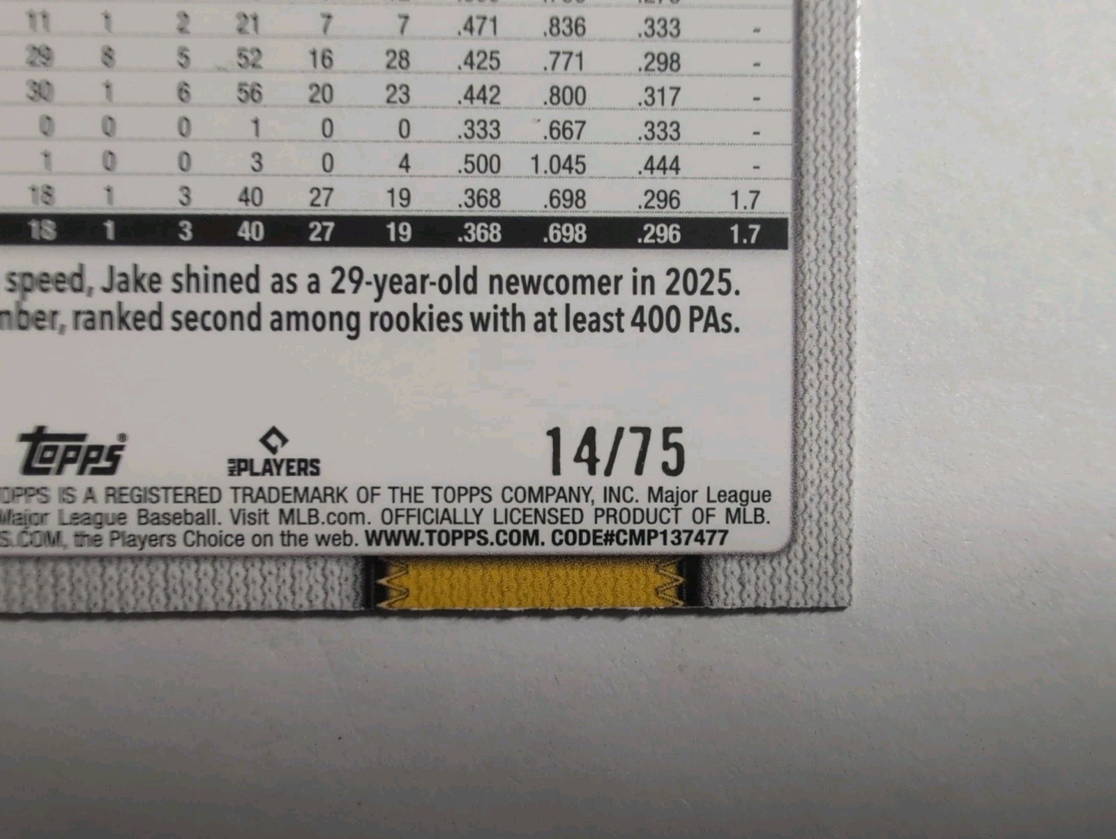 2026 Topps Series 2 Jake Mangum 75 Years Of Topps Foil /75 Pirates #485 Pirates
