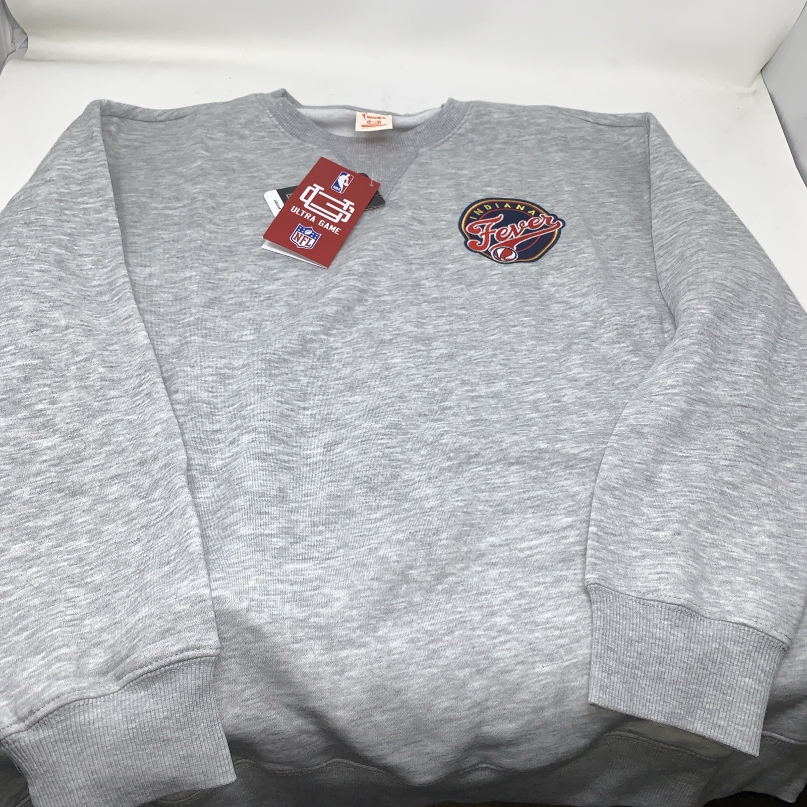 WNBA Indiana Fever Grey Mens large Sweatshirt NWT By Ultra Game And WNBA Mens L