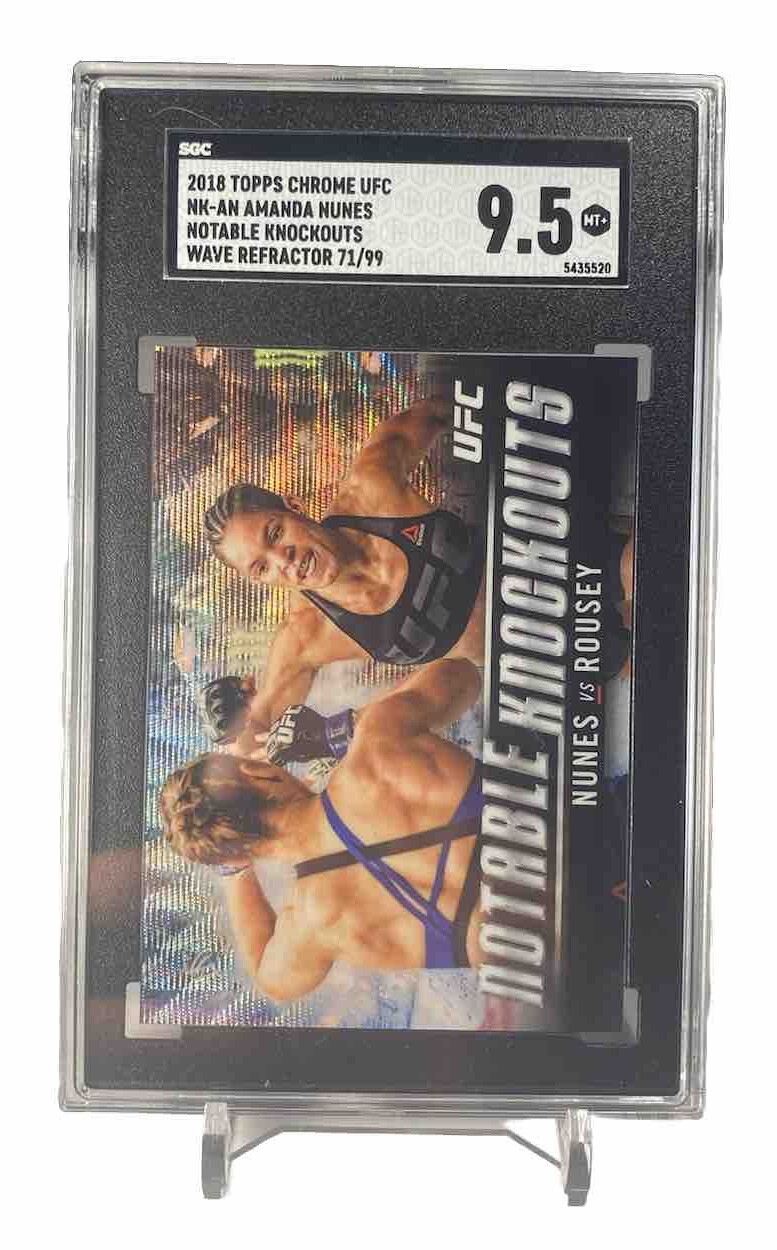 2018 TOPPS CHROME UFC Notable Knockouts WAVE REFRACTOR #/99 AMANDA NUNES SGC 9.5