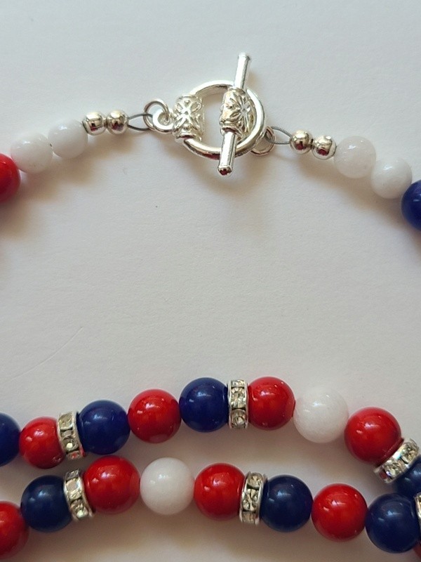 New York Football Necklace Giants Jade Gemstone Beads Free Shipping USA