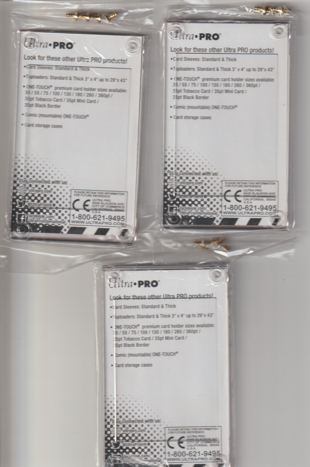 ULTRA PRO 1/4″ 4-SCREW SCREWDOWN RECESSED CARD HOLDER – 5 HOLDERS