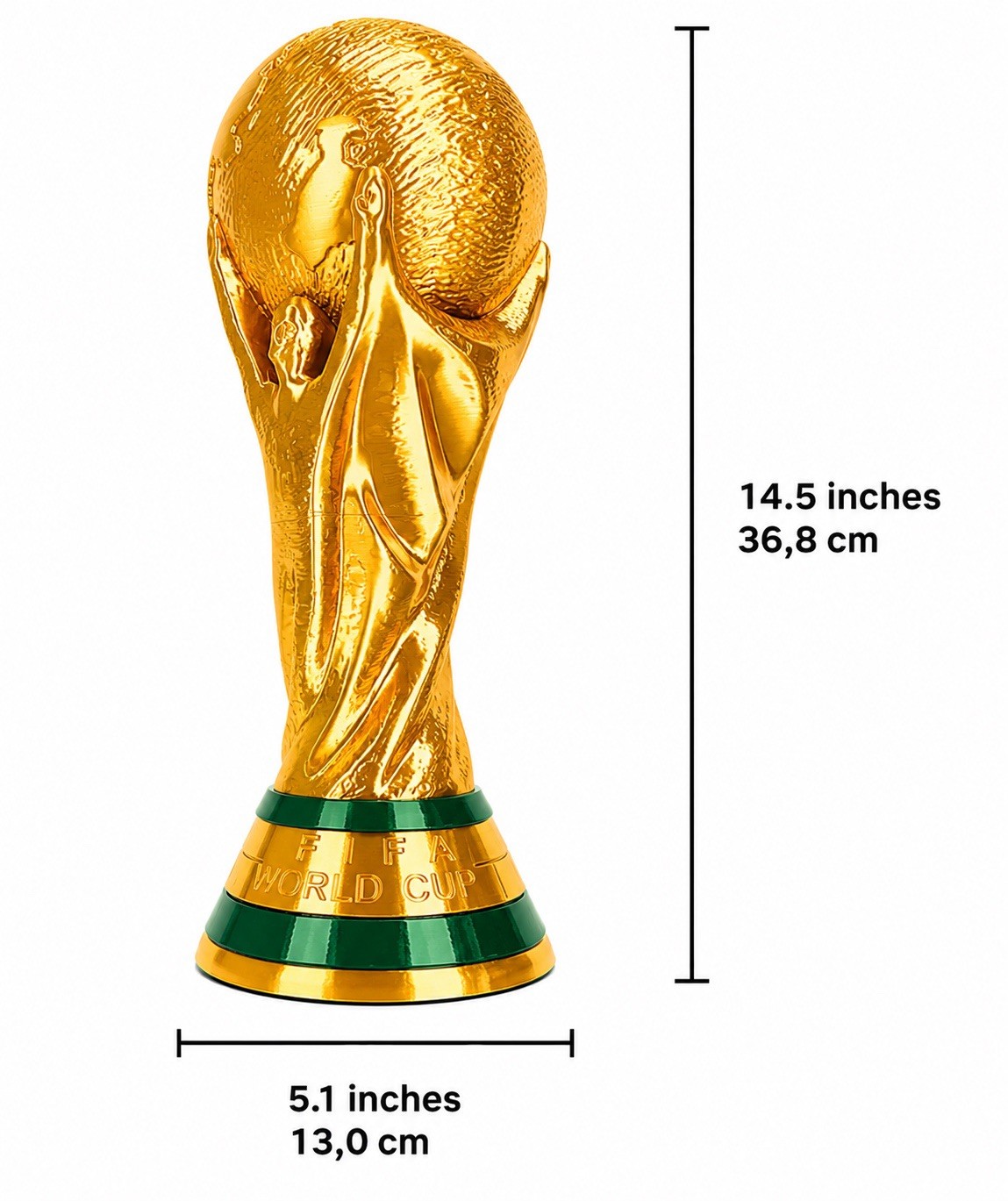 2026 World Cup Trophy Replica 14.5” Soccer Cup 3D Printed Gold TikTok