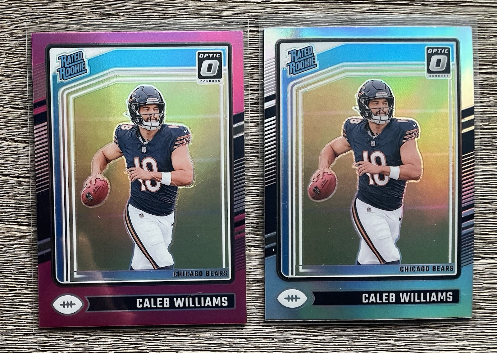 2024 Donruss Optic Caleb Williams Rookie Holo & Purple Shock Lot Of 2 Cards