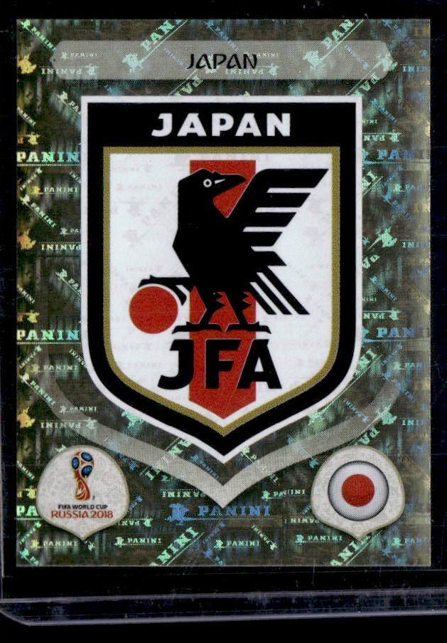 EMBLEM JAPAN 2018 PANINI FIFA WORLD CUP RUSSIA GOLD FOIL TEAM LOGO JAPAN #640