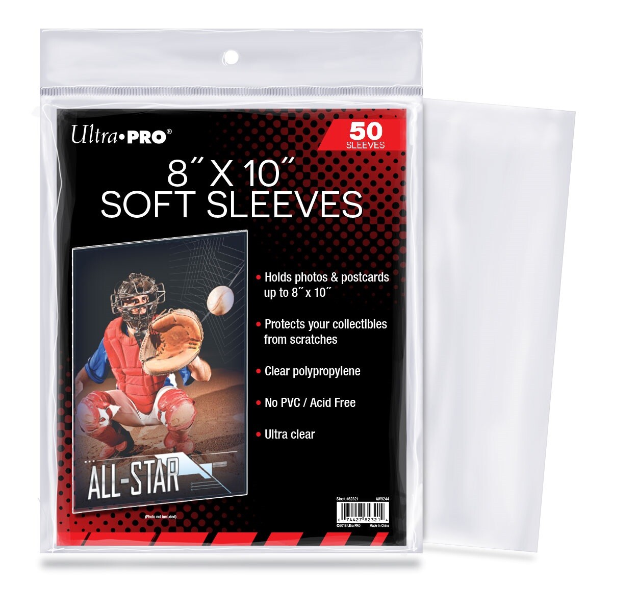 (50) Ultra Pro 8″ x 10″ Soft Photo Sleeves 8×10 Acid Free No PVC Clear Poly