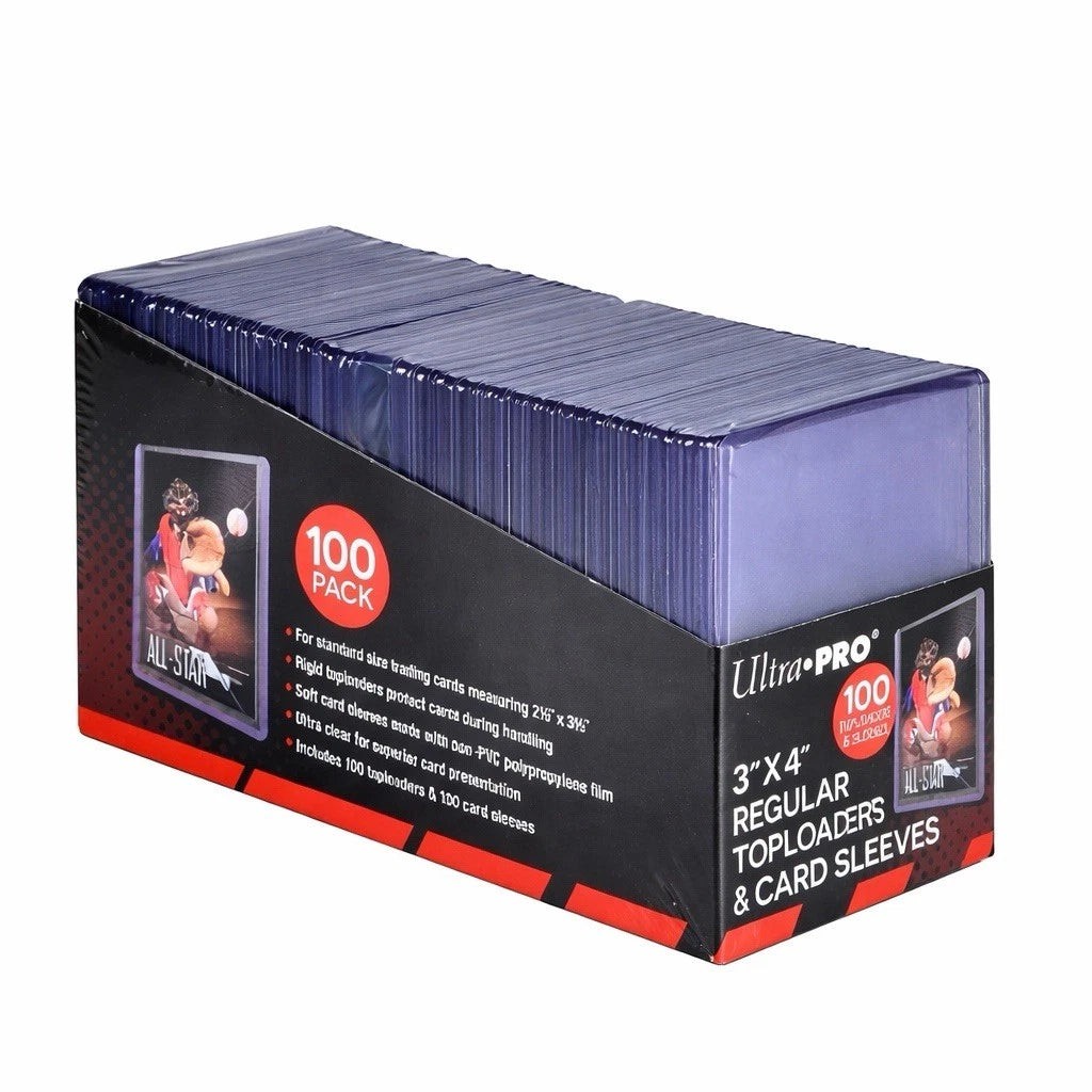 Ultra Pro: Standard 100 Top Loaders & 100 Penny Sleeves – Pokemon, Magic, Sports