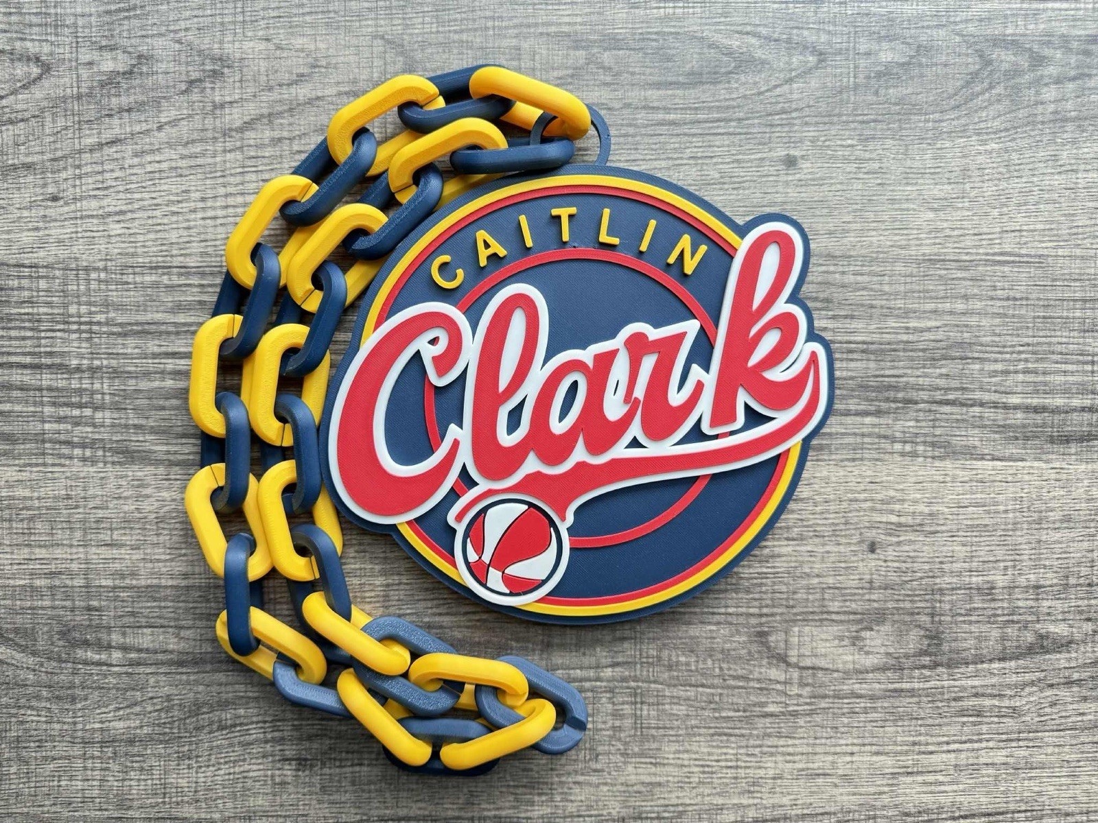 Indiana Fever Caitlin Clark Logo Oversized Necklace, Pendant Chain