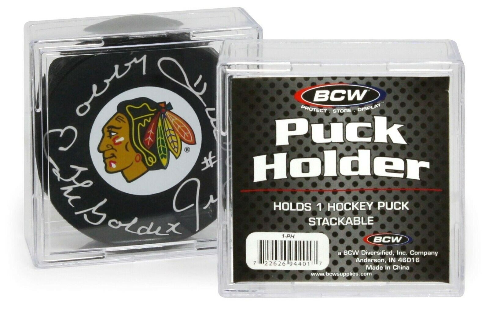 BCW Square Hockey Puck Holder Cube Display Case Stackable For Regulation Pucks