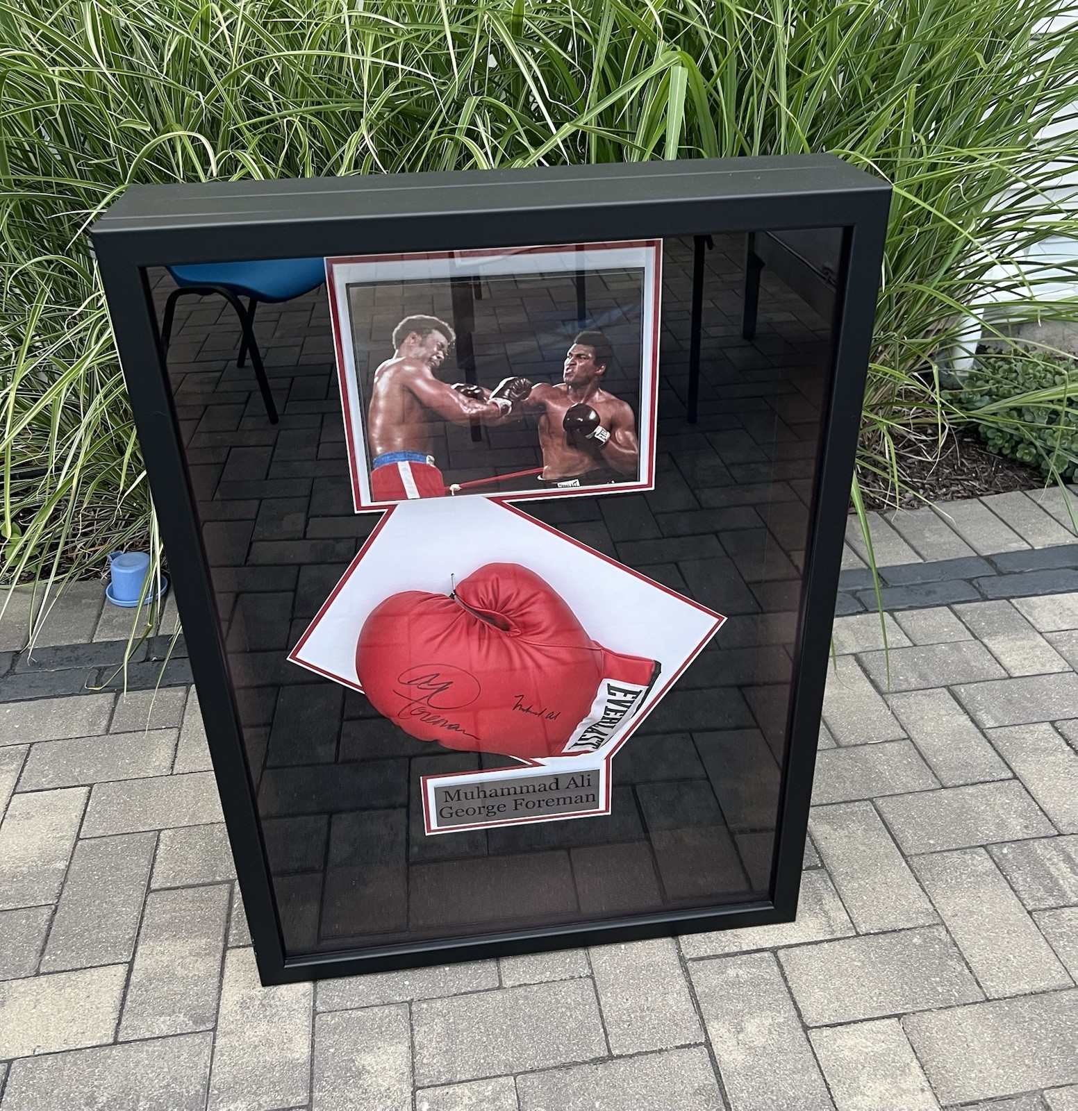 Muhammad Ali & George Foreman Dual-Signed Boxing Glove Box Display w/ COA