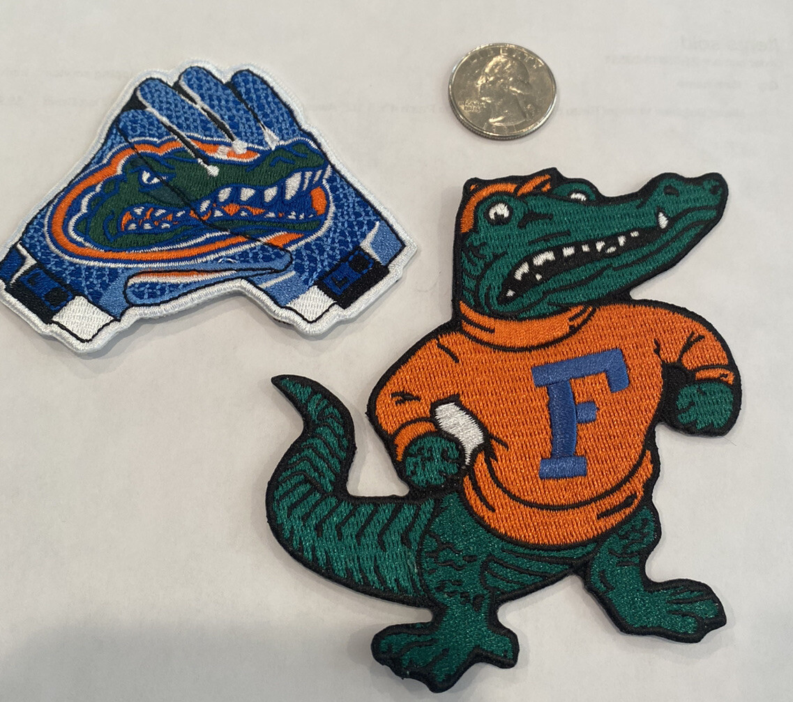 (2)-UF Florida Gators Embroidered Iron On Patches . 4.5”x 4”/3.5”x 3” Awesome!