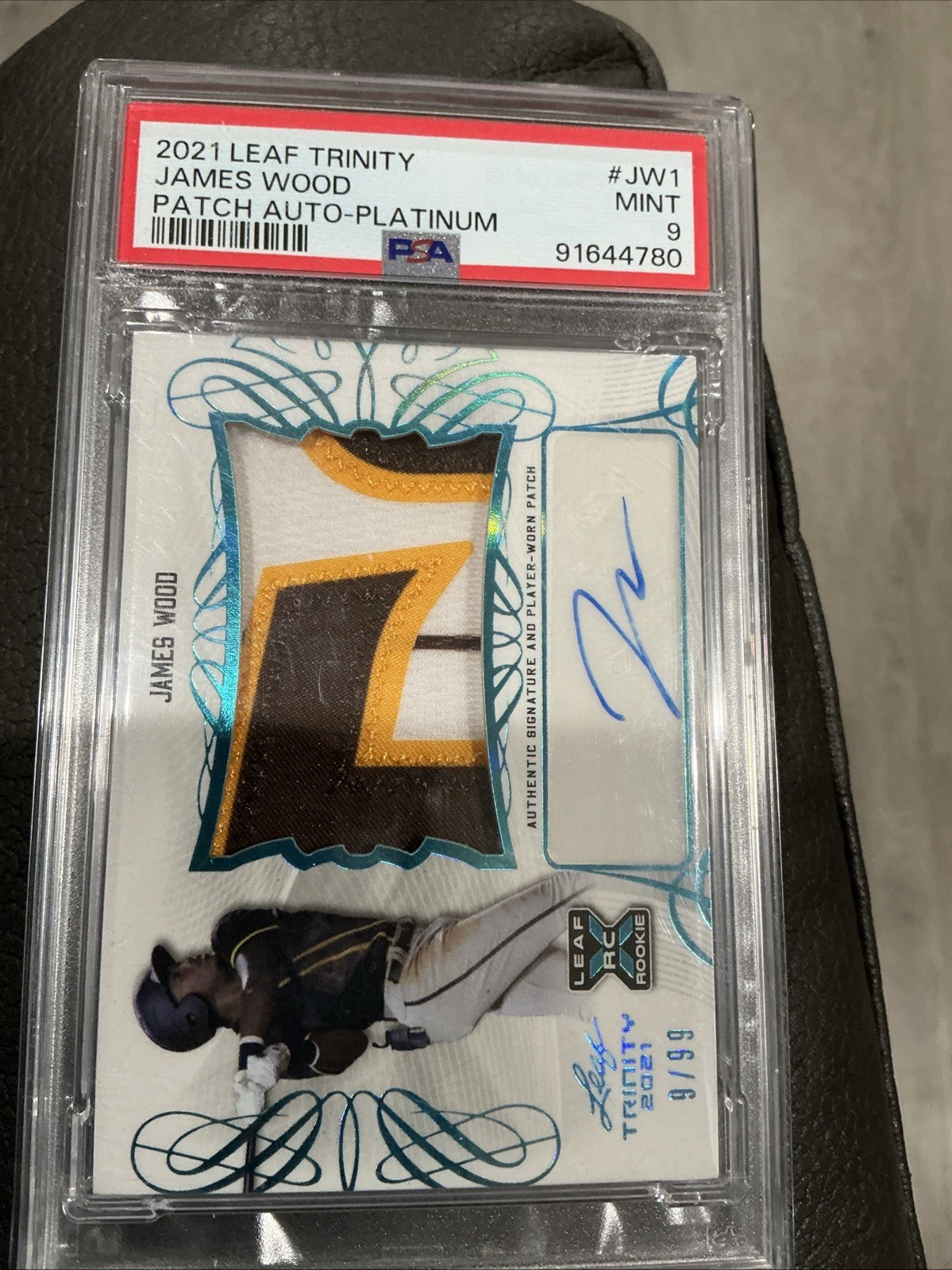 2021 Leaf Trinity – Patch Autographs James Wood #PA-JW1 Platinum /99 AU, MEM, RC