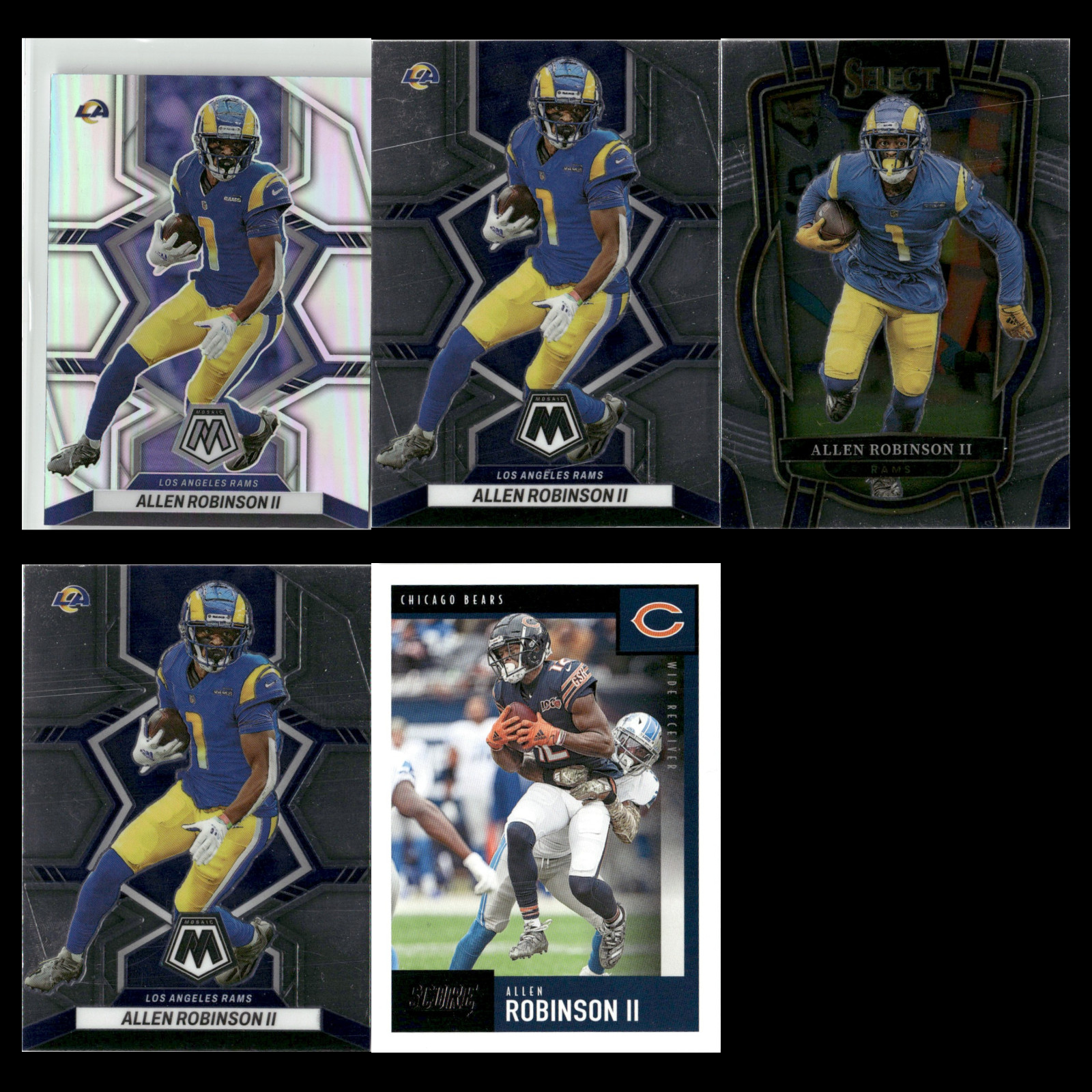 Allen Robinson II Lot 5 Cards -Prizm- 2020-22 Panini Los Angeles Rams NFL