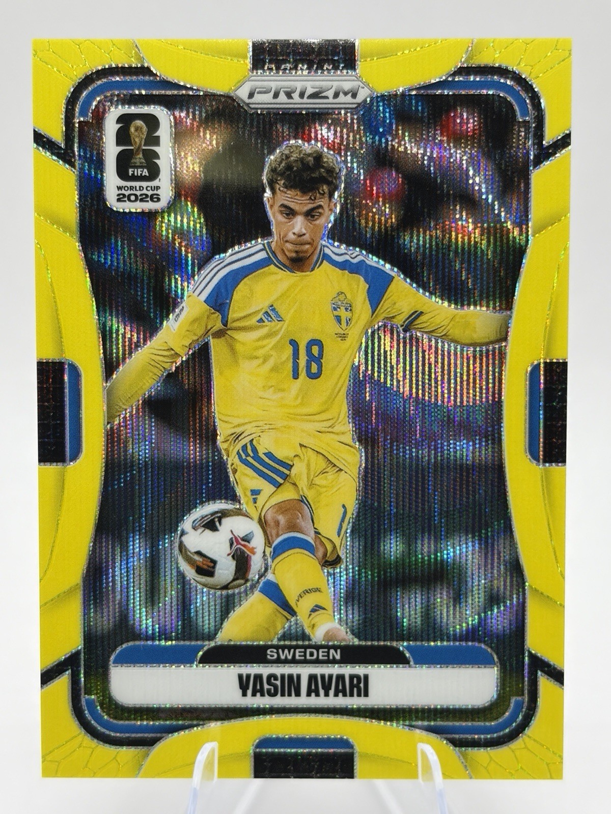 2026 Panini Prizm,FIFA World Cup,Yasin Ayari Yellow Wave Prizm Refractor 125/180