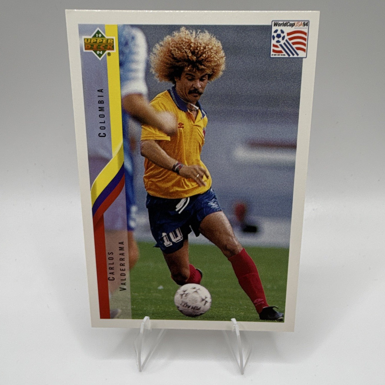 Upper Deck World Cup USA ’94 Carlos Valderrama Colombia soccer card #54 Base Set