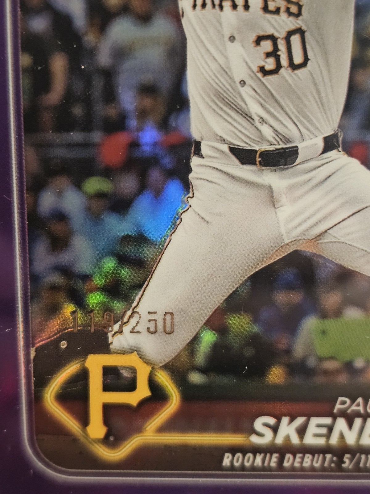 2024 Topps Chrome Update Rookie Debut Paul Skenes #USC27 Purple Refractor /250