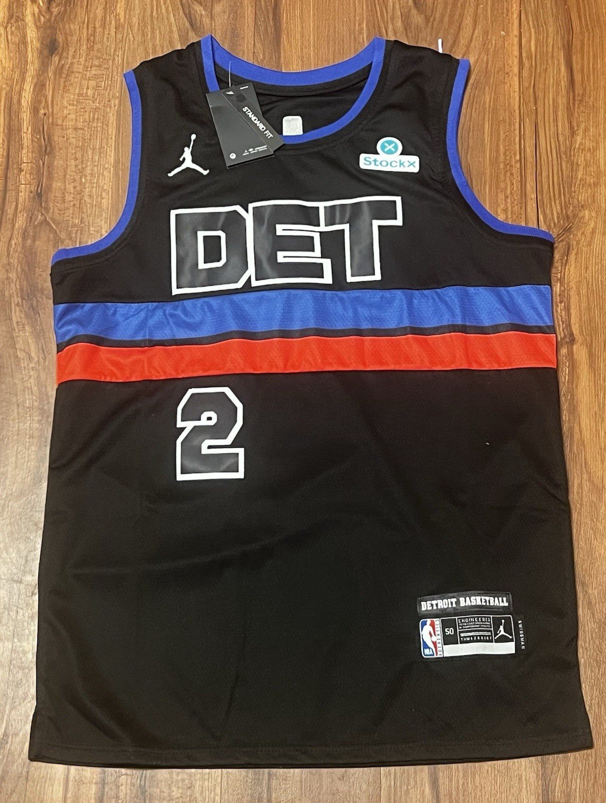Jordan Swingman Detroit Pistons Cunningham #2 NBA Jersey Black Size L