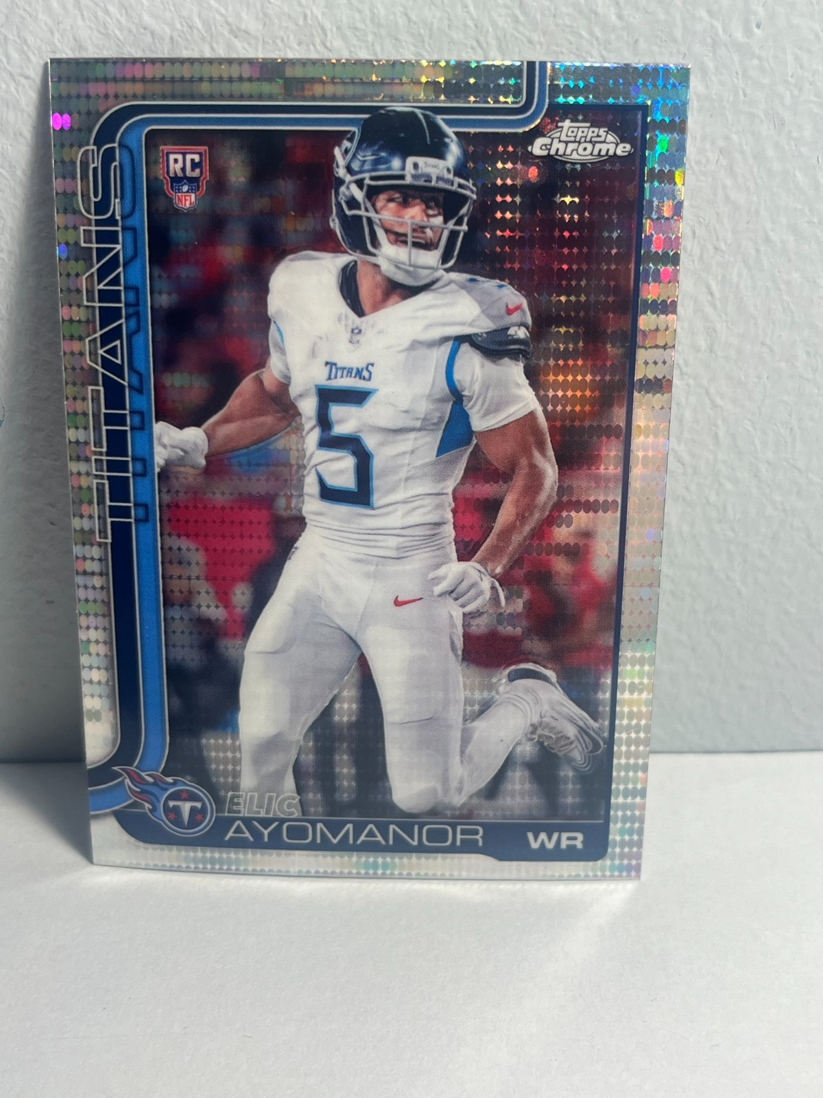 Elic Ayomanor 2025 Topps Chrome #336 Pulsar Refractor (RC)