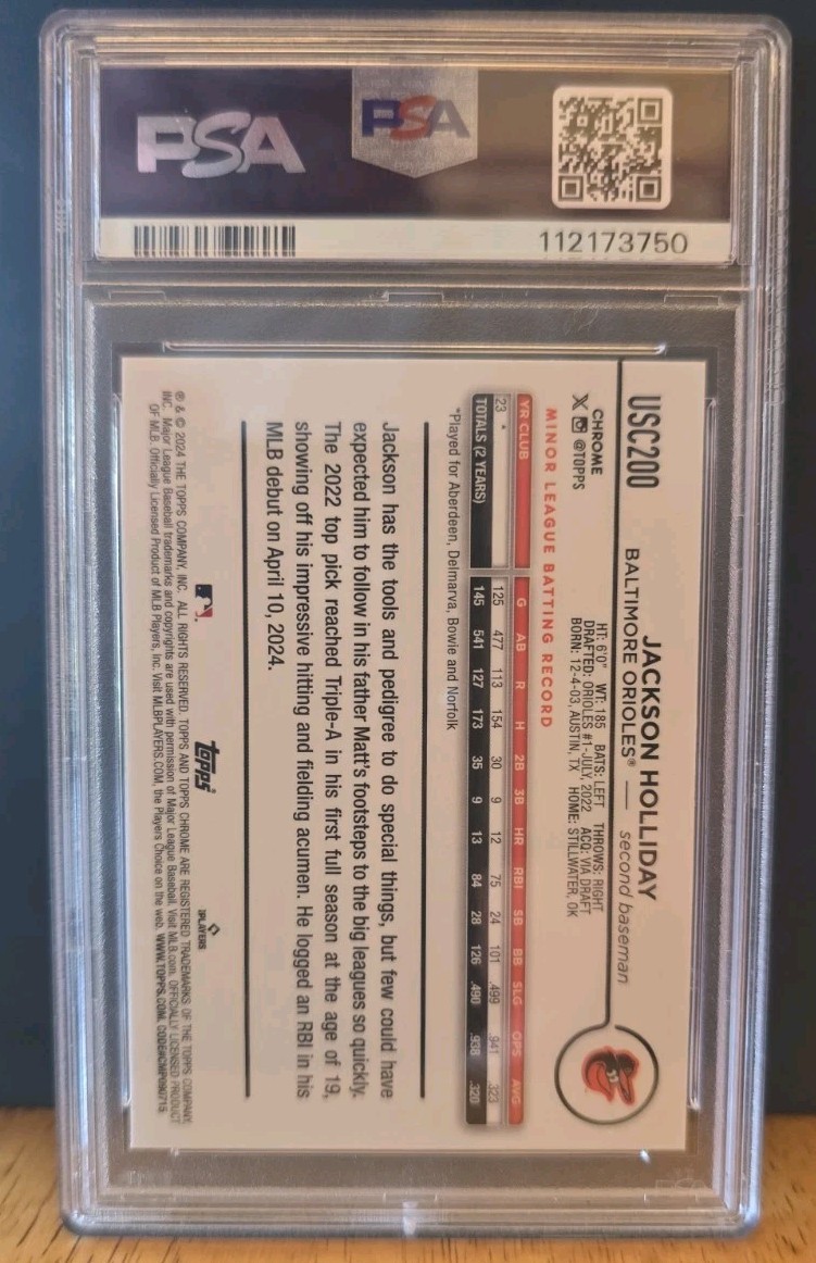 2024 Topps Chrome Update Jackson Holliday Rookie #USC200 X-FRACTOR PSA 10 GEM 🔥