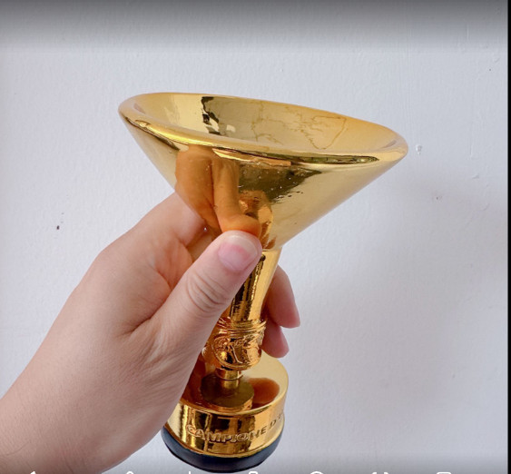 Italian Serie A Scudetto Trophy Resin Replica 16cm Height Championship Trophy