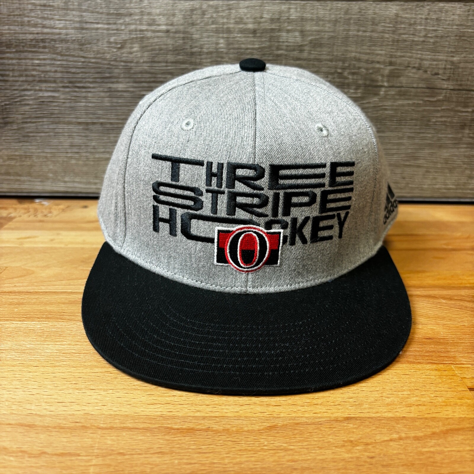 Ottawa Senators Hat Snapback Mens One Size Gray Adidas Hockey NHL Three Stripe