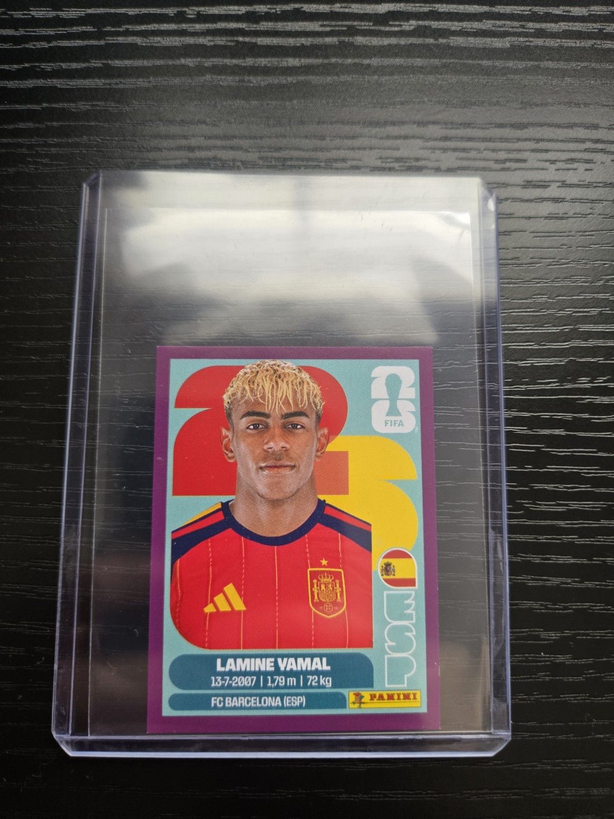 Fifa World Cup 2026 Panini Lamine Yamal Sticker Card Spain (Purple Boarder)