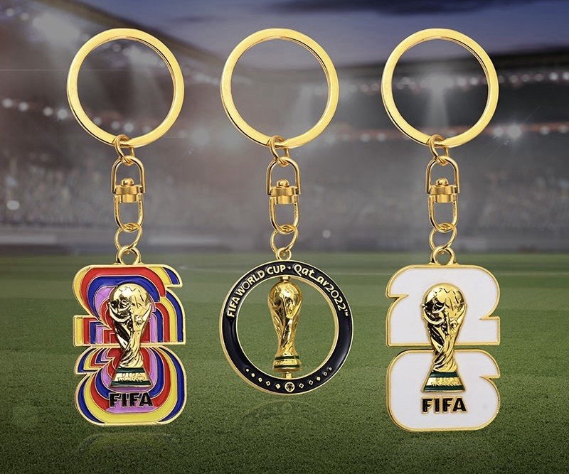 World Cup 2026 Soccer Trophy Keychain Set Gold Color Souvenir（ $2 each）