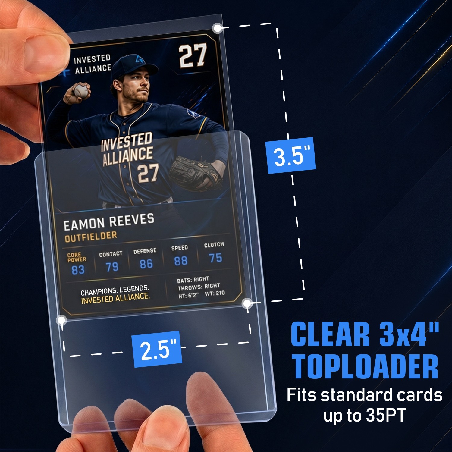Invested Alliance 3×4 Regular 35PT Toploaders For Standard Cards – Bundle Pack