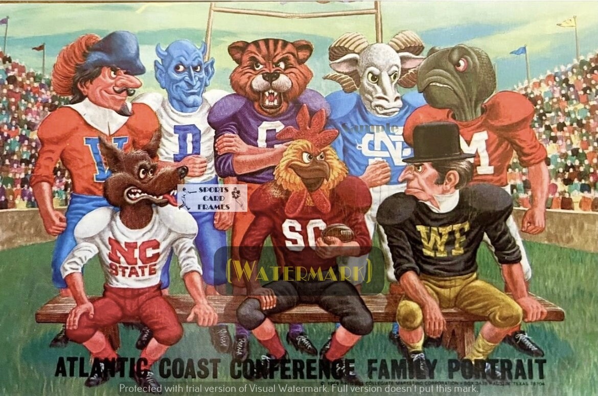 Atlantic Coast Conference FAMILY PORTRAIT 1970 PRINT (comes in 5 sizes)