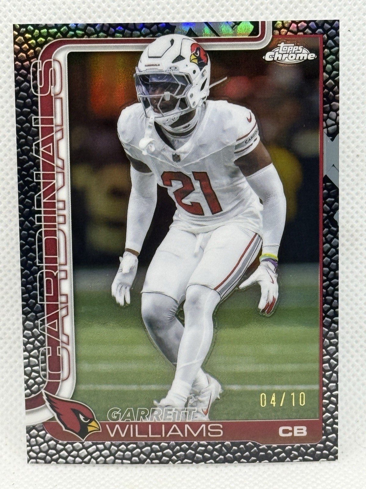 2025 Topps Chrome Garrett Williams #6 Football Leather Black Refractor 04/10 🔥