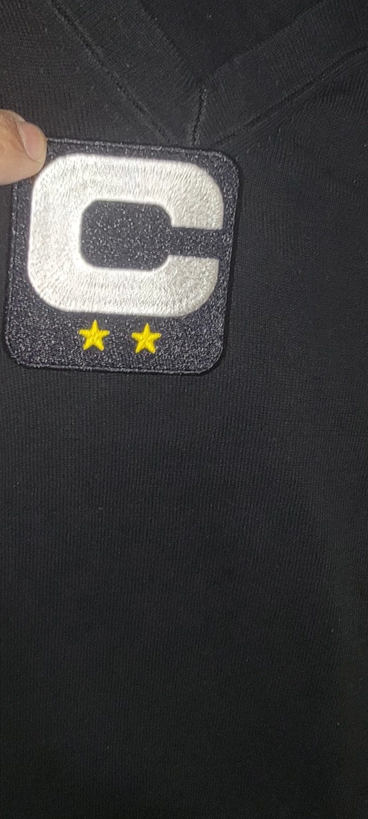 NFL 2024 SEASON GENERIC 1 AND 2-⭐-STARS WHITE-C CAPTAINS BLACK stick-on C-PATCH