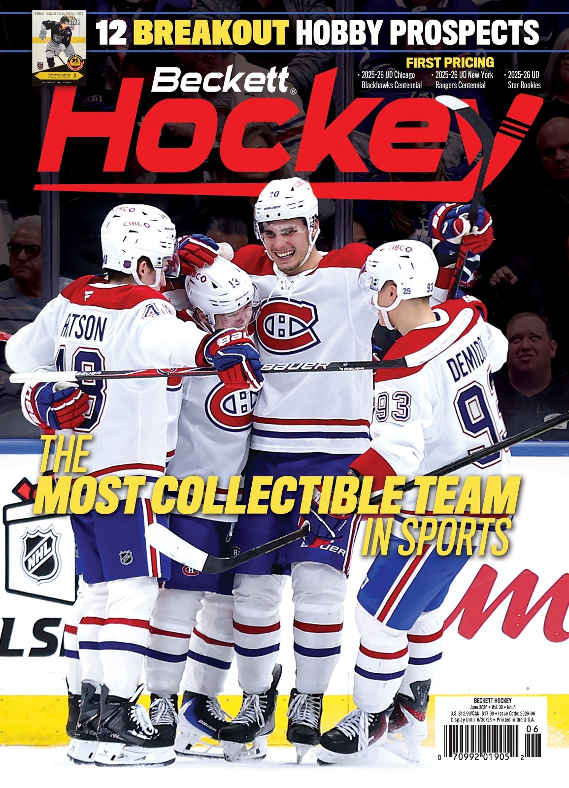 New JULY 2026 Beckett HOCKEY CARD PRICE GUIDE Magazine with TOPPS 75 Years