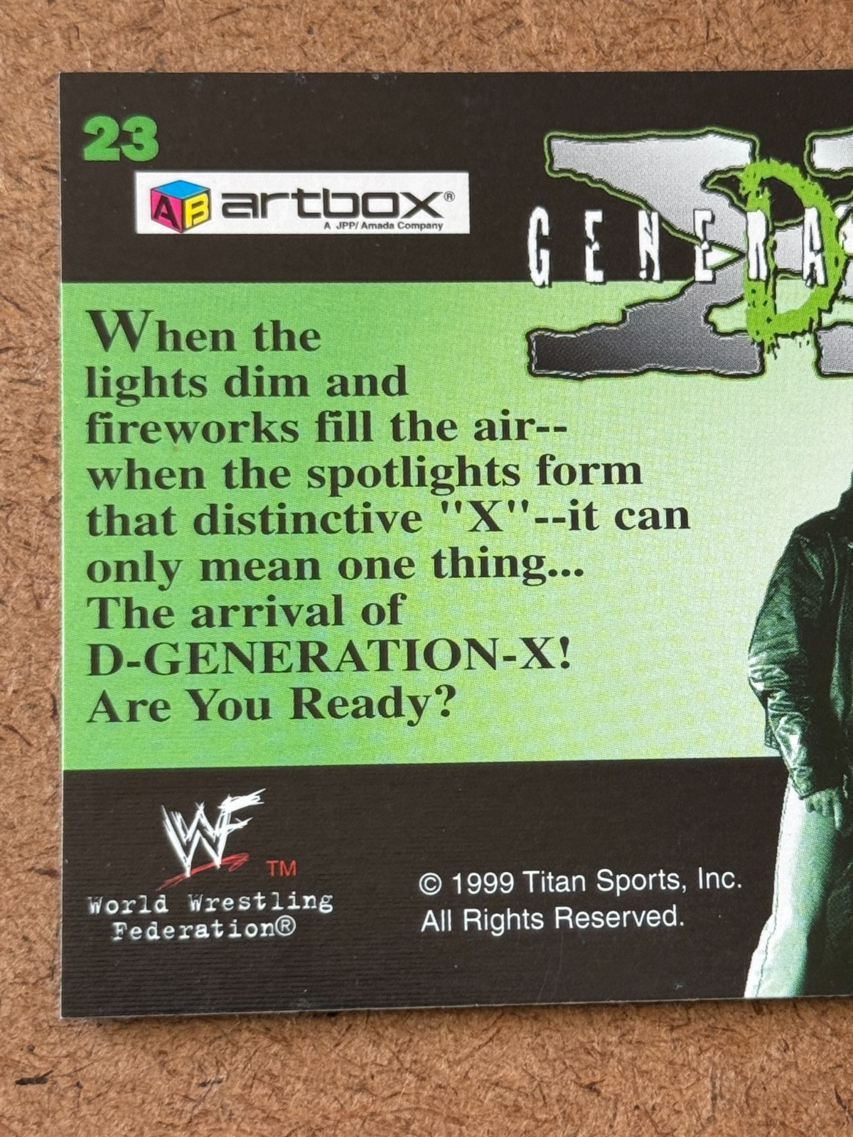 1999 Artbox WWE #23 Lenticular 3D Card D-Generation-X Raw is War HHH Chyna X-PAC