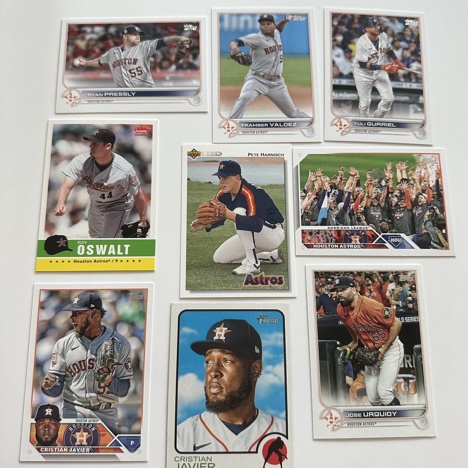 Lot – 9 Topps / Upper Deck / Fleer Houston Astros – 1992-2023