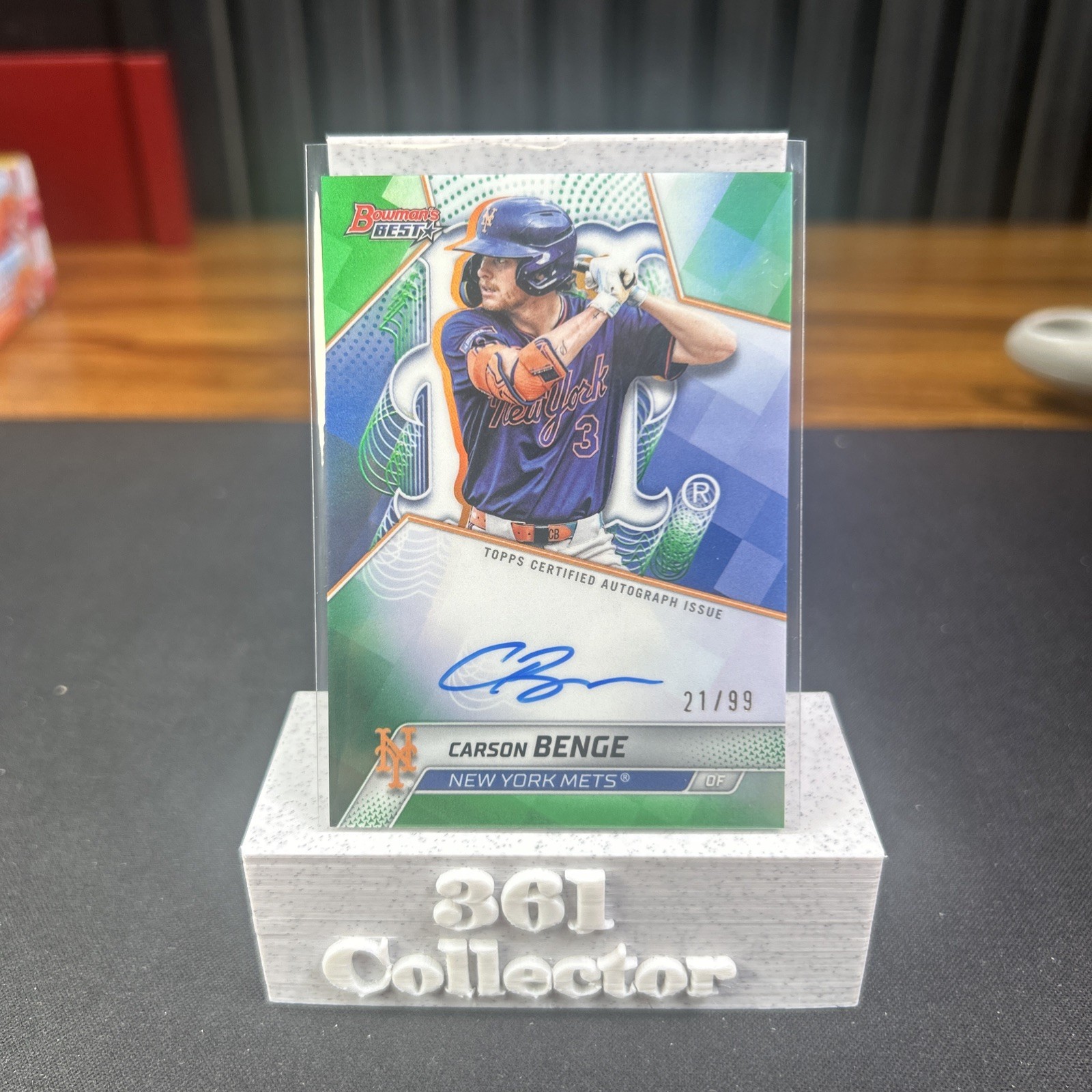 2025 Bowman’s Best CARSON BENGE Green /99 On Card Auto