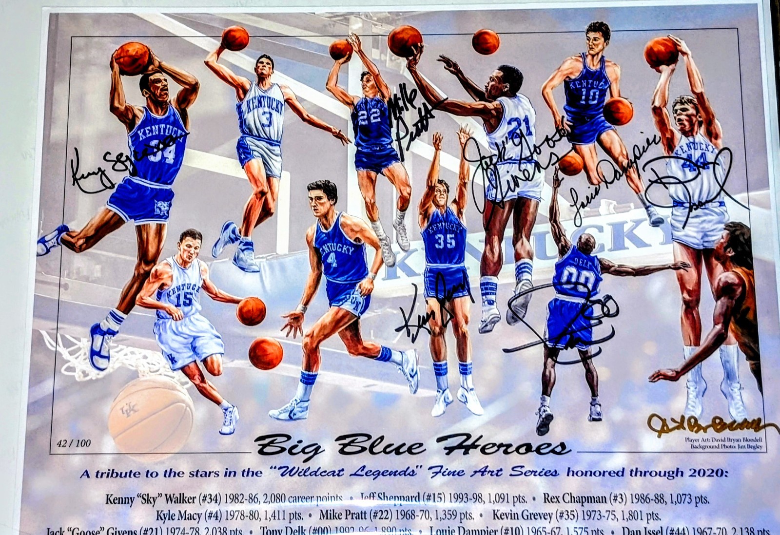 🐾UK Kentucky Wildcats Legends Signed Auto Print /100 Issel Delk Goose Dampier🐾