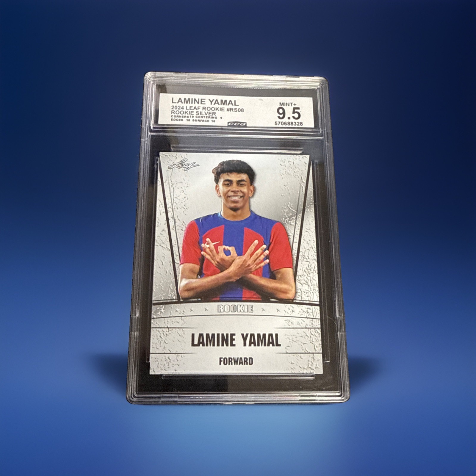 Lamine Yamal Leaf 2024 Rookie Rookie Silver CCG 9.5 Soccer