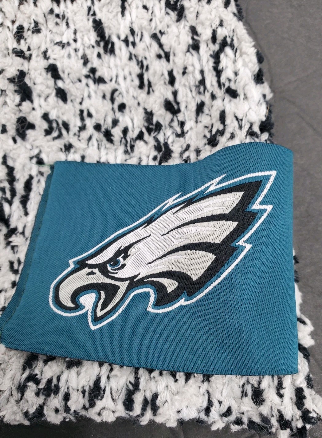 Philadelphia Eagles NFL Knit Infinity Scarf Black Gray White Multicolor New