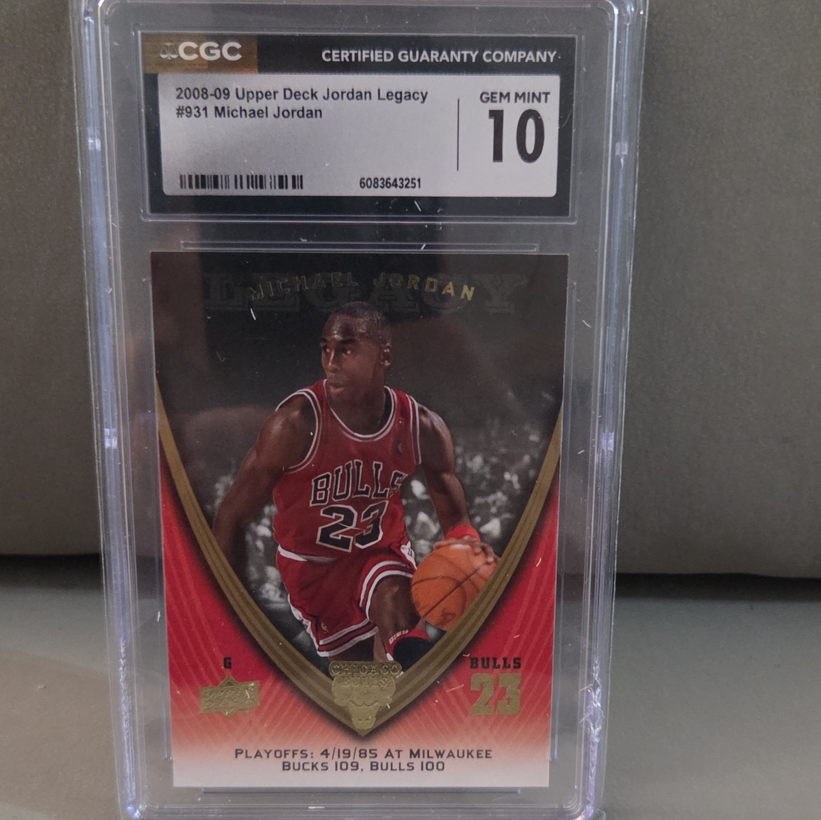 Upper Deck 2008-09 Michael Jordan Legacy #931 Michael Jordan CGC 10 Bulls