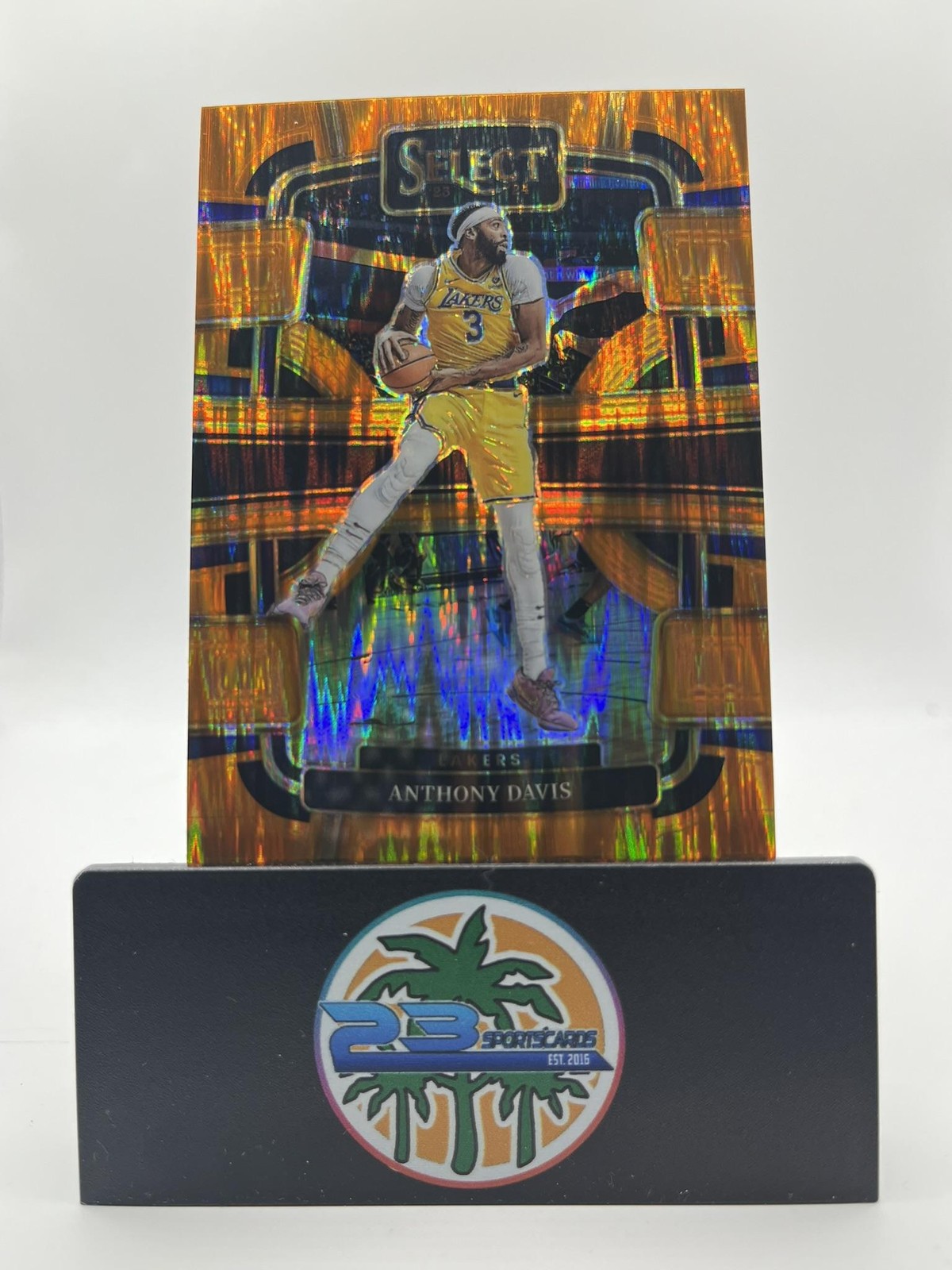2023-24 Panini Select #20 Anthony Davis Orange Flash Prizm PARALLEL LAKERS