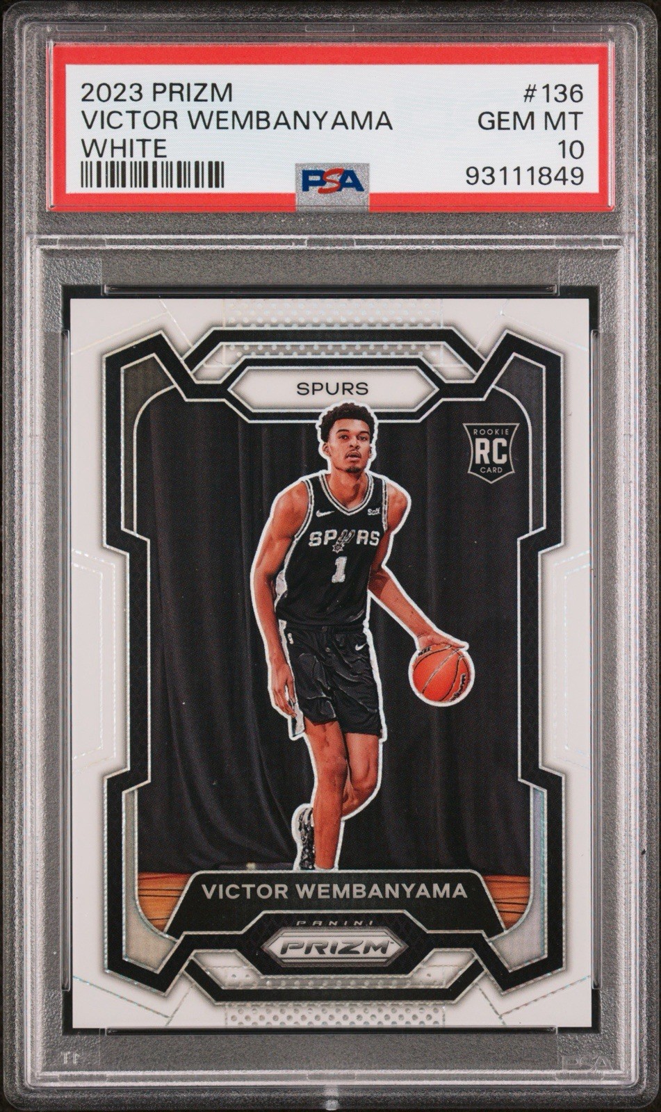 Victor Wembanyama 2023-24 Panini Prizm Rookie RC White Refractor 115/175 PSA 10