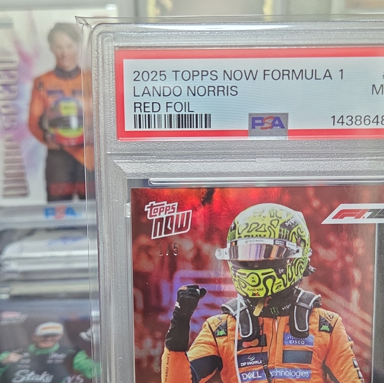 Topps 2025 Topps Now Formula 1 Lando Norris #75 Red Foil /5 PSA 9