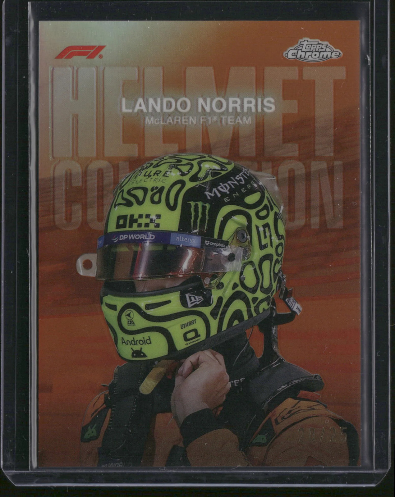 Lando Norris 2024 Topps Chrome Helmet Collection Orange /25 #HC-7