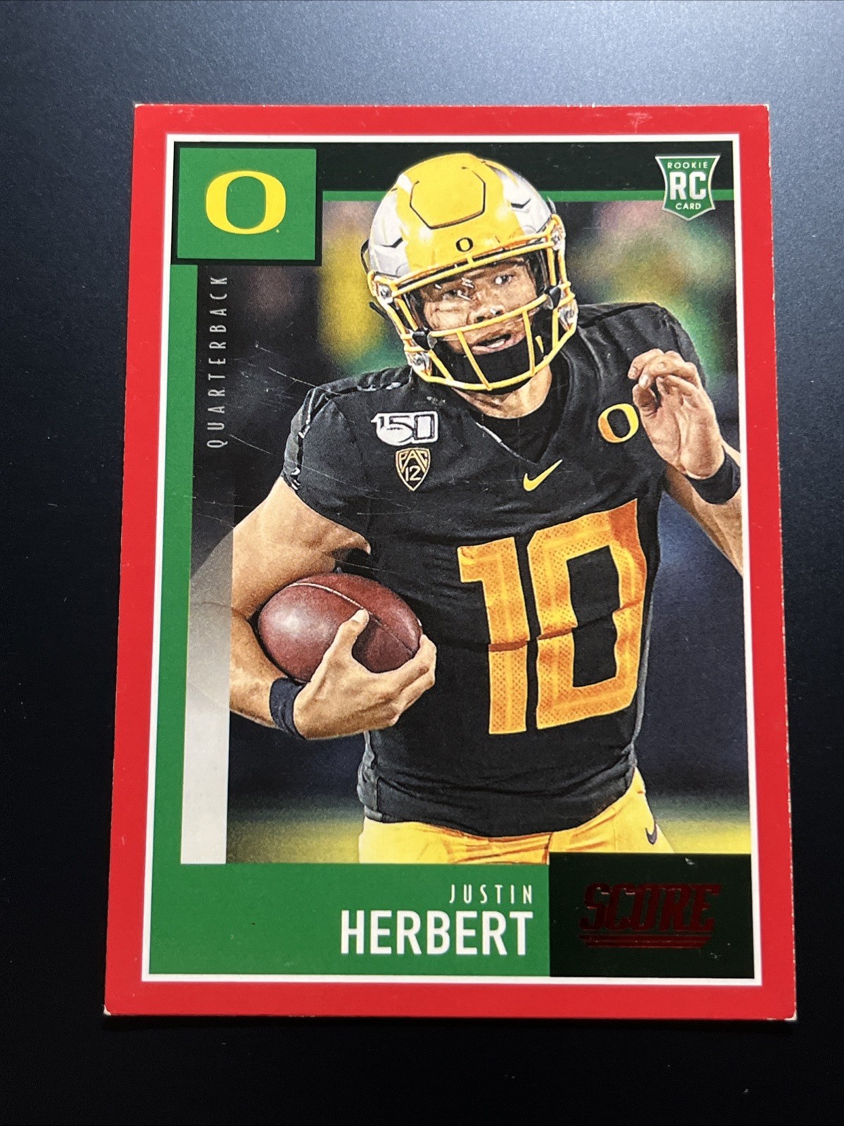 2020 Panini Score Football Justin Herbert RED BORDER RC #362 READ! (F1)