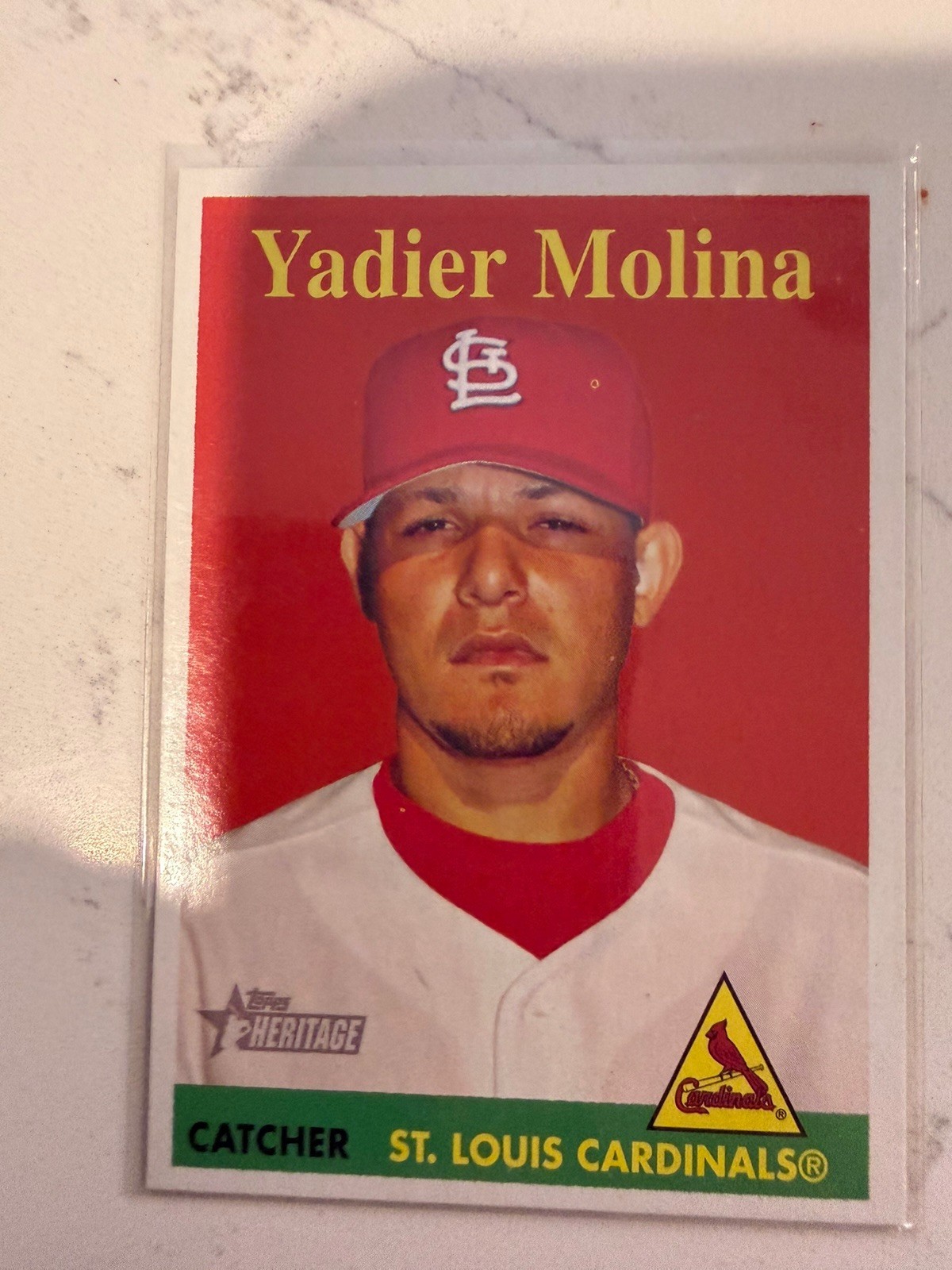 2007 Topps Heritage SP Short Print #24 Yadier Molina Yellow Name Cardinals