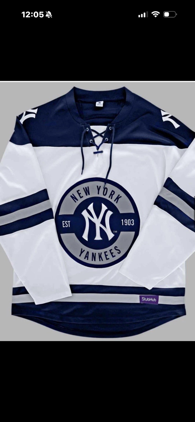 New York Yankees Hockey Jersey Adult XL SGA 4/17/26 BRAND NEW In Hand