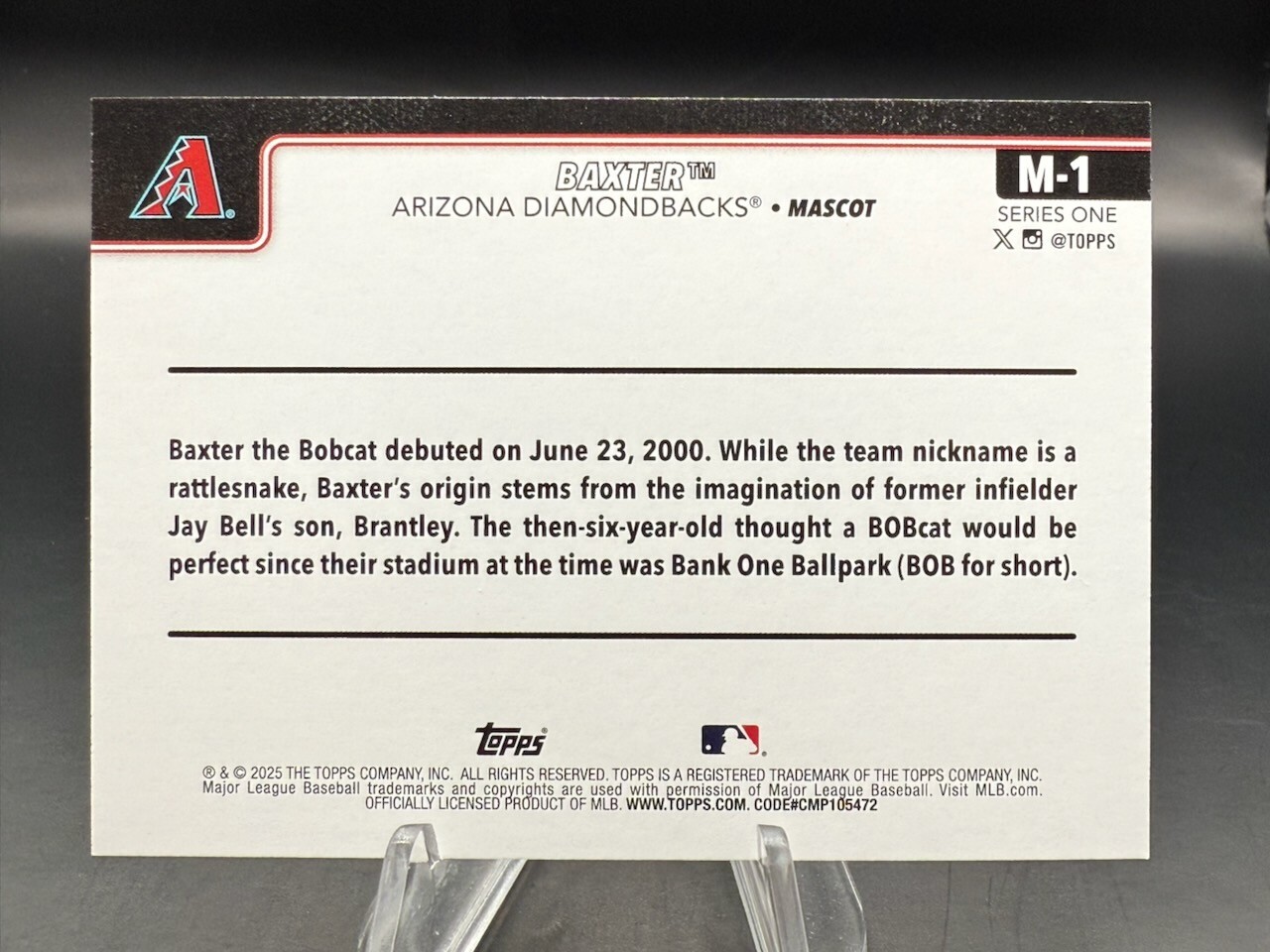 2025 Topps Series 1 Celebration – Baxter Mascot #M-1 Diamondbacks