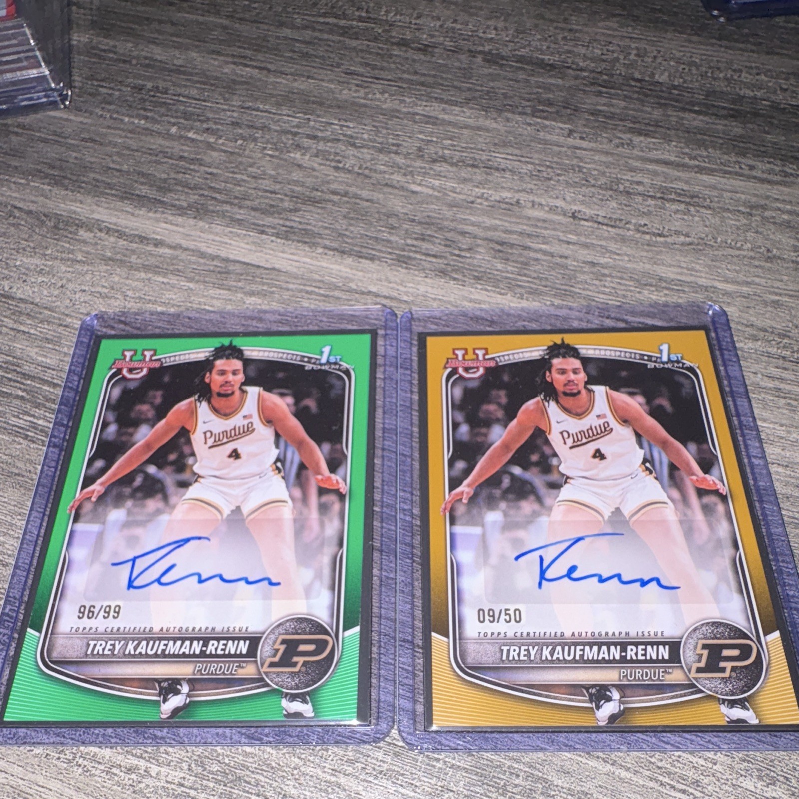 Topps Chrome Univ Trey Kaufman-Renn Purdue Auto Lot (2) 96/99 & 09/50