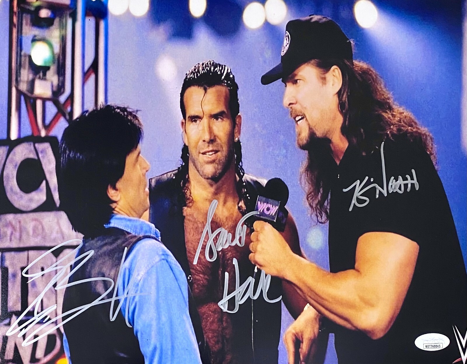 Eric Bischoff Scott Hall & Kevin Nash Signed 11×14 Photo JSA Authen WWE WCW NWO